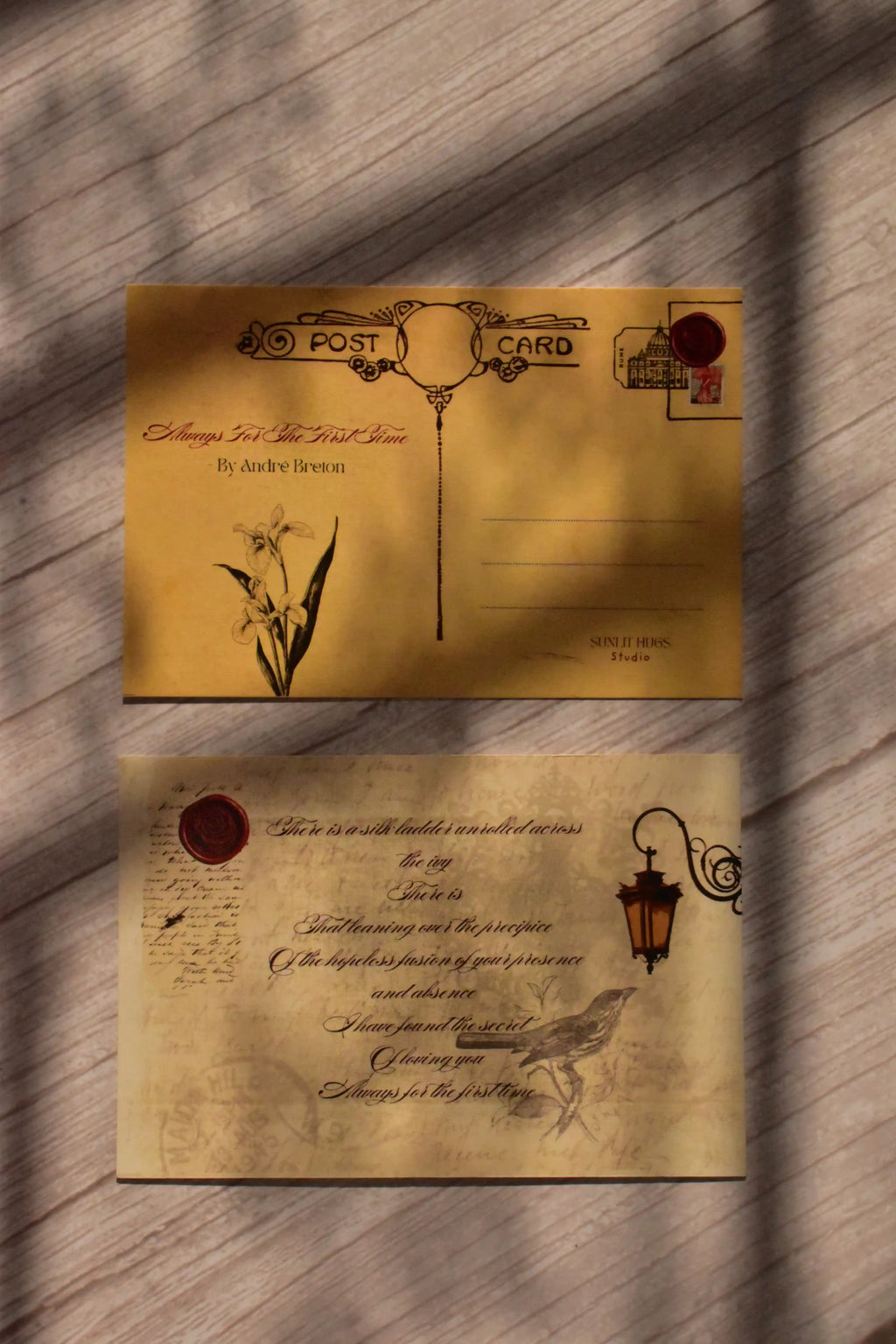 Vintage Poetry Postcard Set of 4 | Classic Love Poems & Dark Academia Aesthetic