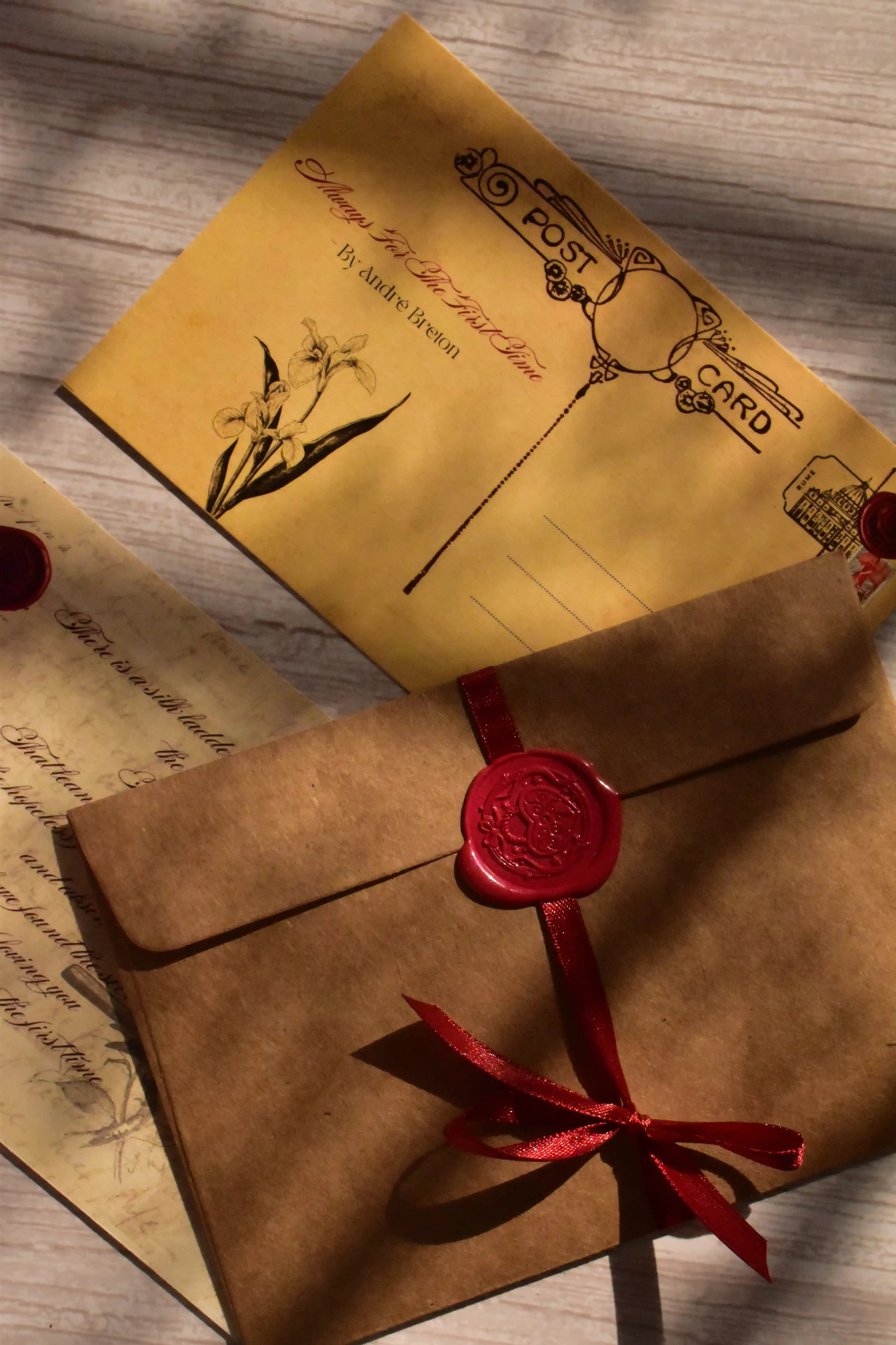 Vintage Poetry Postcard Set of 4 | Classic Love Poems & Dark Academia Aesthetic