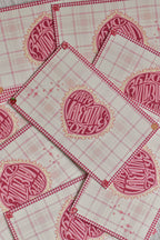 'Happy Valentine's Day' Pink Gingham Postcard | Retro Heart & Swan (4x6 inch)