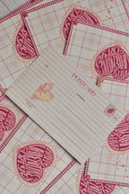 'Happy Valentine's Day' Pink Gingham Postcard | Retro Heart & Swan (4x6 inch)