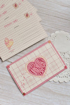 'Happy Valentine's Day' Pink Gingham Postcard | Retro Heart & Swan (4x6 inch)