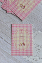 'You Make My Heart Sing' Pink Gingham Postcard | Retro Cherries & Bows (4x6 inch)