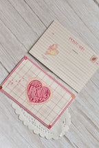 'Happy Valentine's Day' Pink Gingham Postcard | Retro Heart & Swan (4x6 inch)