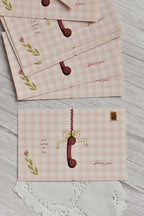 'Just Called to Say I Love You' Vintage Telephone Postcard | Retro Pink Gingham (4x6 inch)
