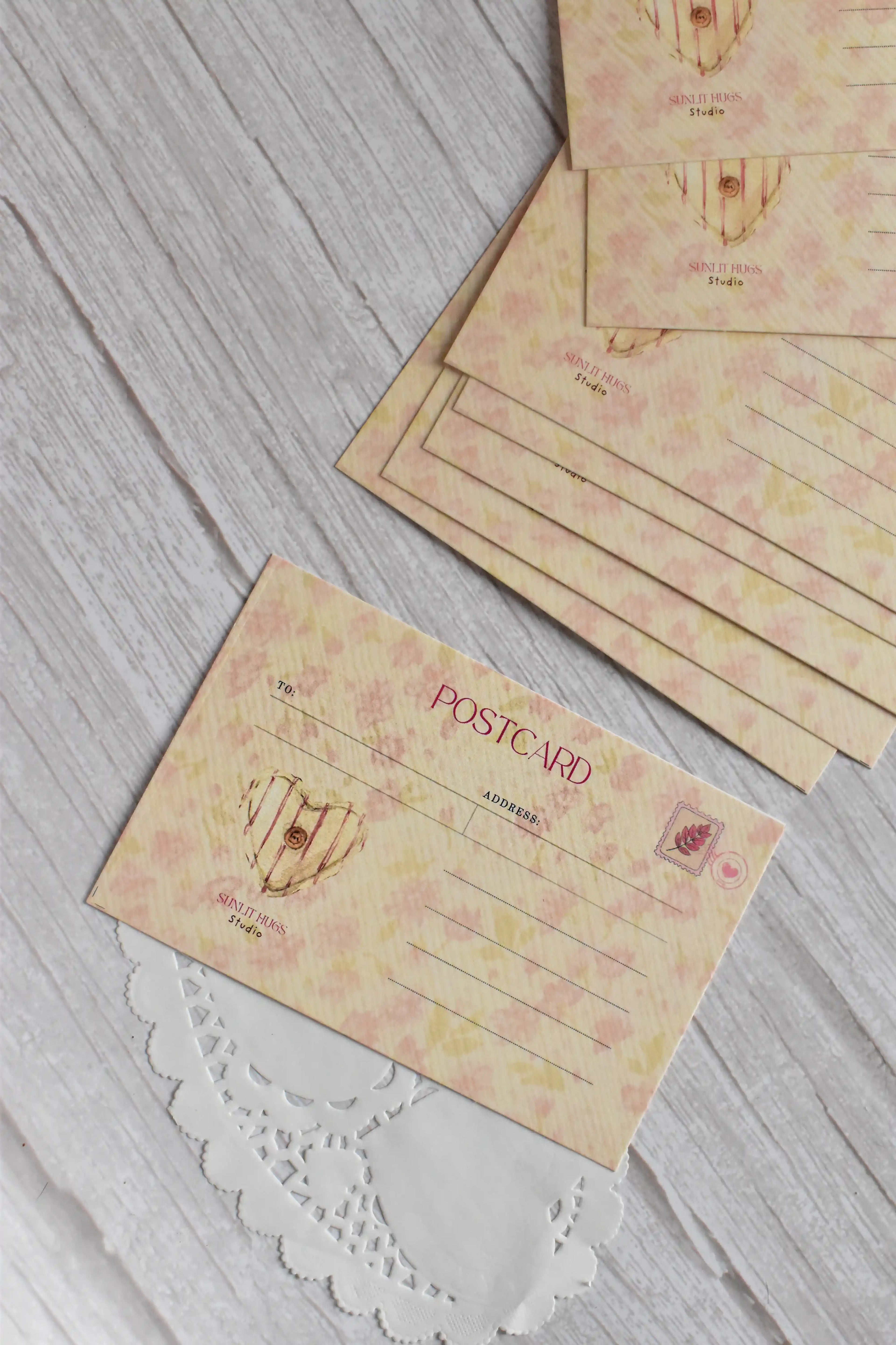 'Just Called to Say I Love You' Vintage Telephone Postcard | Retro Pink Gingham (4x6 inch)