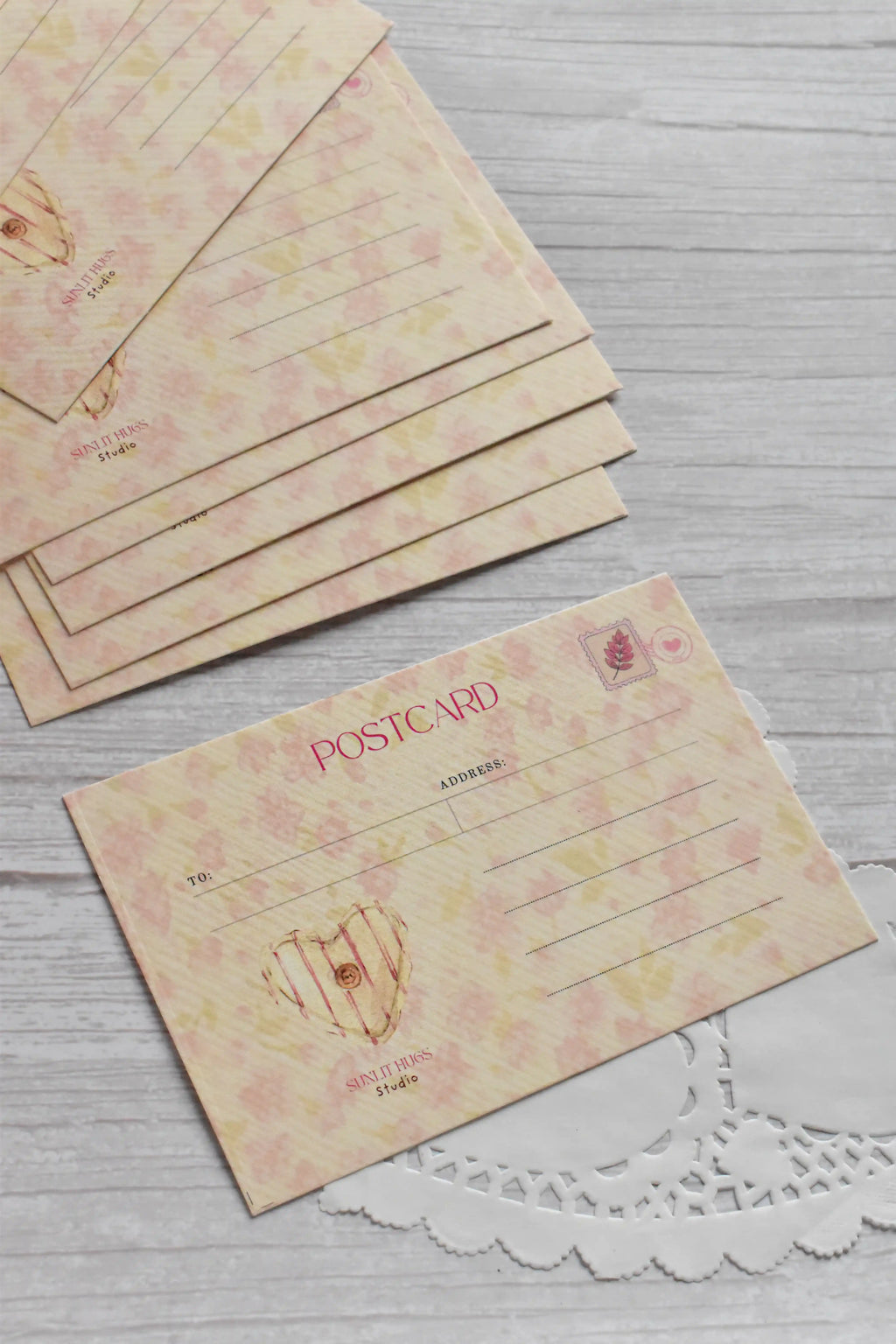 'Just Called to Say I Love You' Vintage Telephone Postcard | Retro Pink Gingham (4x6 inch)