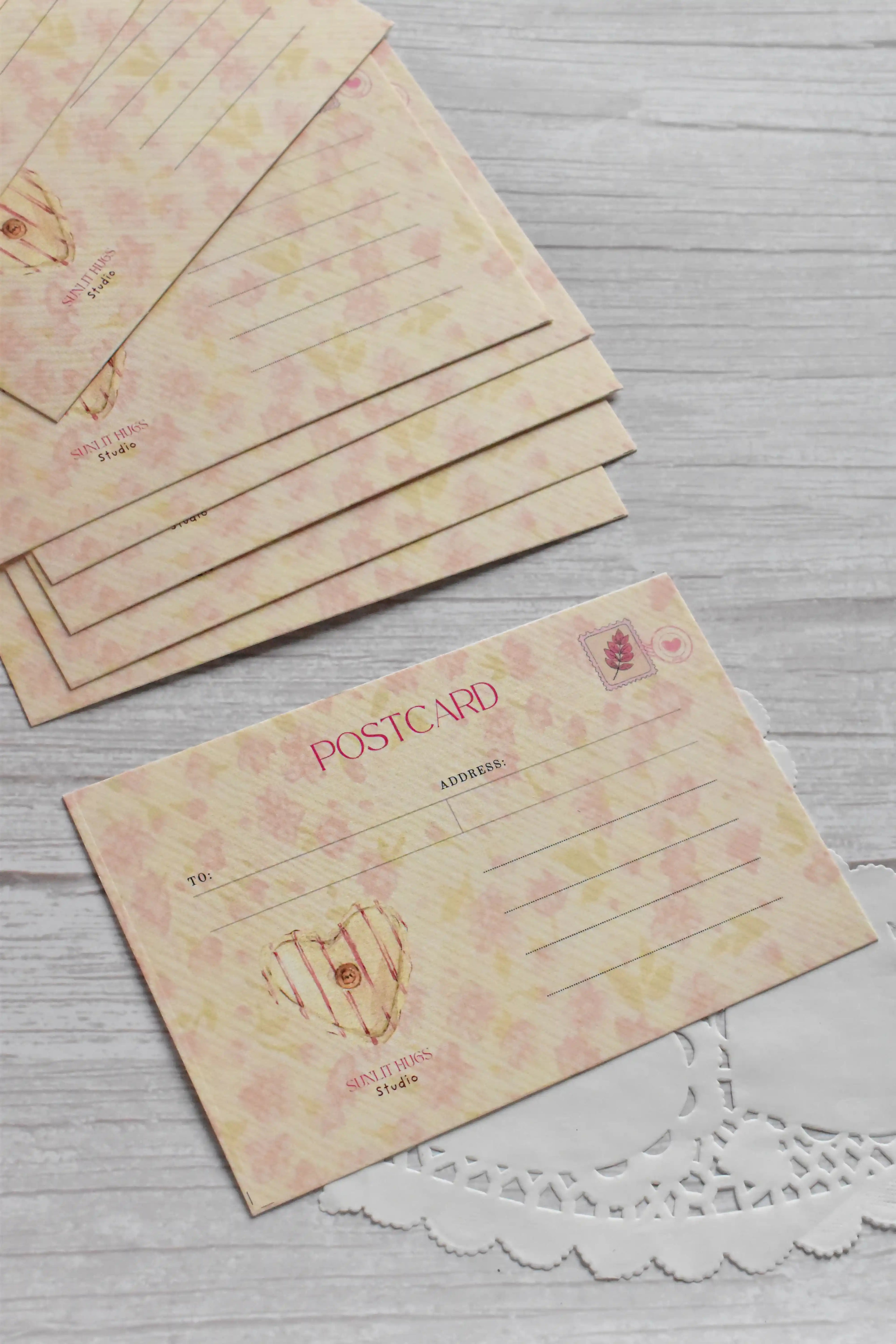 'Just Called to Say I Love You' Vintage Telephone Postcard | Retro Pink Gingham (4x6 inch)