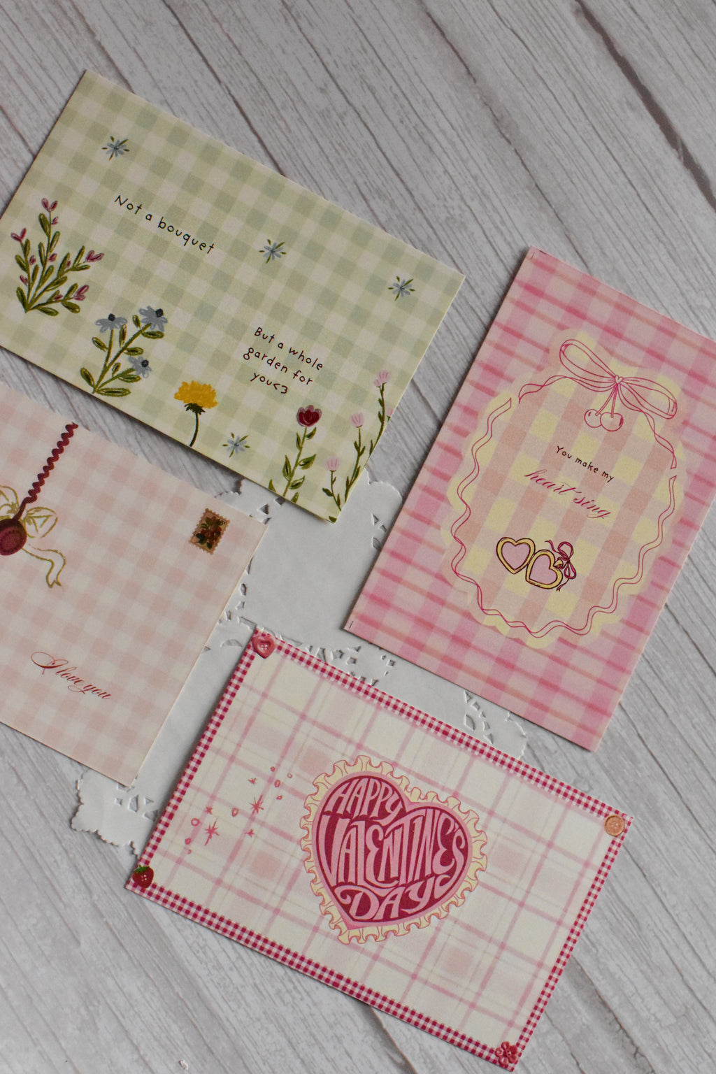 The Vintage Valentine Quartet: Set of 4 Retro Love Postcards (4x6 inch)