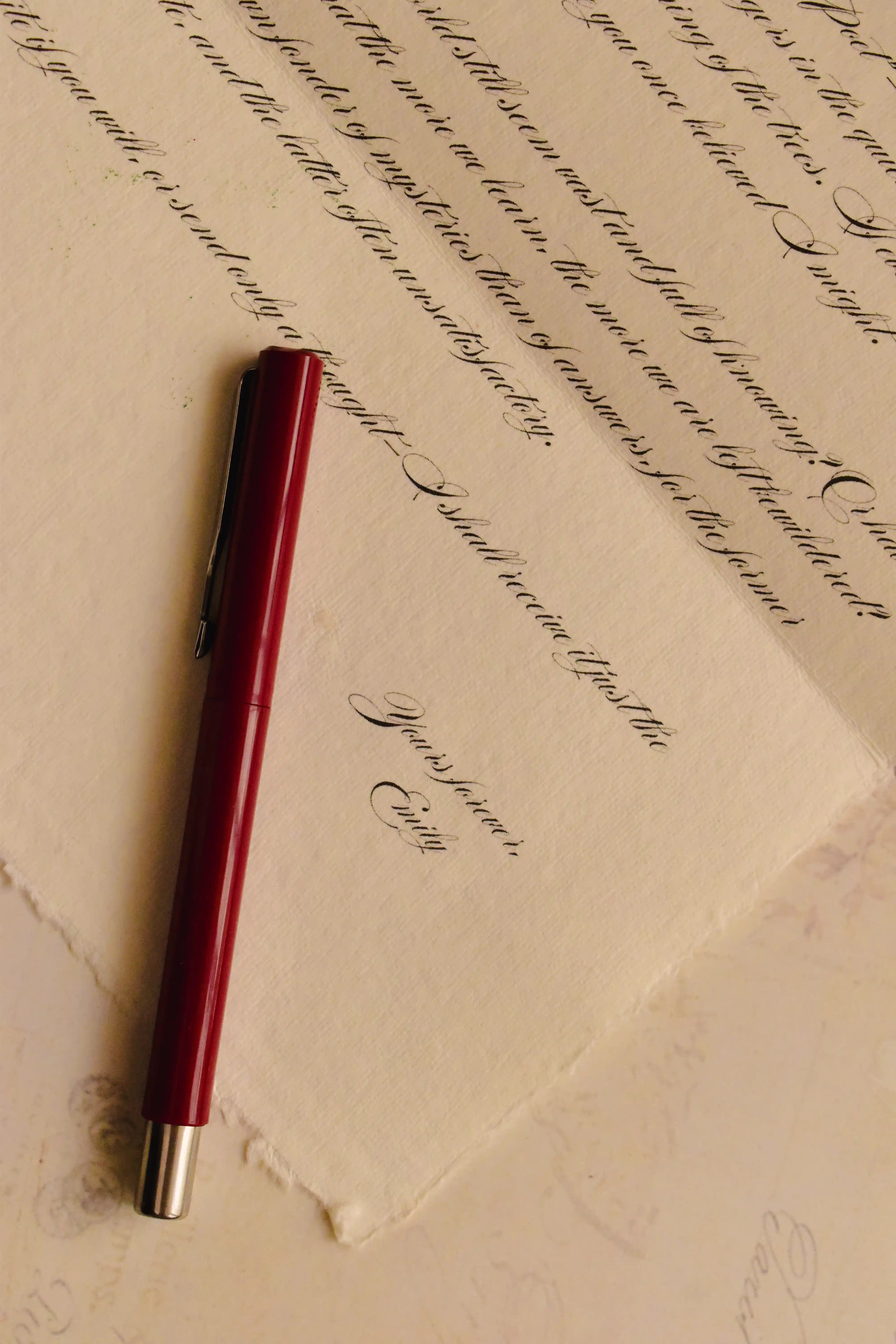 This view highlights the conclusion of the letter, showing the elegant calligraphy script near the simulated signature, ready to transform your words into a profound keepsake.